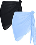 CHICGAL 2 Pieces Women Beach Sarong Bathing Suit Wrap Skirt Sheer Bikini Swimsuit Cover Ups for Swimwear