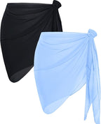 CHICGAL 2 Pieces Women Beach Sarong Bathing Suit Wrap Skirt Sheer Bikini Swimsuit Cover Ups for Swimwear