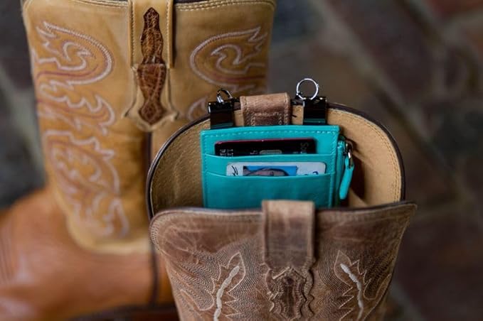 Sidekick Boot Wallet - Genuine Leather Wallets for Men | Travel Wallets Women | RFID Blocking Leather Card Holder | Minimalist Wallets for Holding Multiple Cards & Cash, Pickpocketing Features
