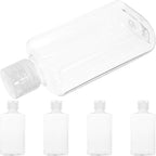 Cabilock 5pcs Portable 100ml Plastic Travel Lotion Bottles with Flip Cap, Refillable Empty Squeeze Containers for Toiletries and Shampoo Packing
