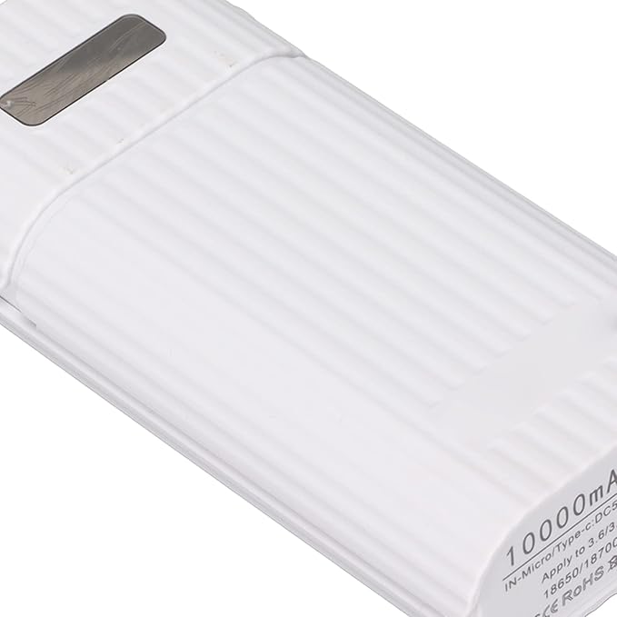 SUNGOOYUE DIY Power Bank Case H02B, Portable Battery Charger with Micro Type C Input for Mobile Phone MP3 MP4 Digital Camera, ABS Material (White)