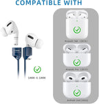 Magnetic Anti-Lost Straps for AirPods,4 Pack Ultra Strong Magnetic AirPod Strap Anti-Lost Neck Rope Cord,Soft Silicone Sports Lanyard Compatible with AirPods 1&2/ Pro /2nd/3rd (Black+White+Red+Blue)
