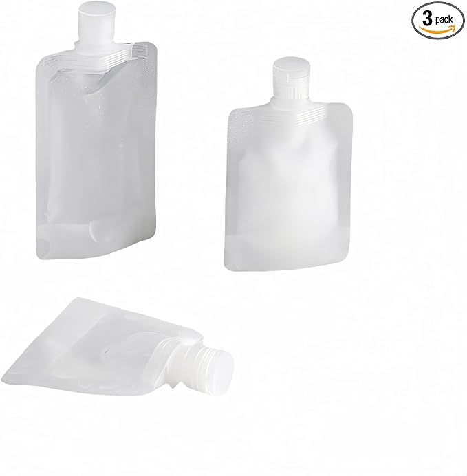 Chinshwehaw Travel Bottles Kit Leak Proof Silicone - Refillable Containers for Lotion, Shampoo, Cream (30/50/100ml, 3 Pack)
