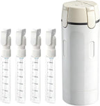 4-in-1 Travel Dispenser Bottle Refillable, 2026 New 4 Pack 30ML Travel Bottles for Toiletries, Leak Proof Travel Size Containers, Shampoo and Conditioner Bottles (Green+White) (White)