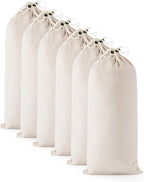 6 Pcs Single Shoe Bags for Travel, 17.3"x8.6" Washable Travel Shoe Bags for Packing in Suitcase, Velvet Dust Bag with Drawstring, Shoe Pouch for Women and Men, Travel and Home Storage (Beige)
