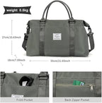 HYC00 Travel Duffel Bag,Carry-on Overnight Weekender Bags for Women,Sports Tote Gym Bag with Wet Pocket