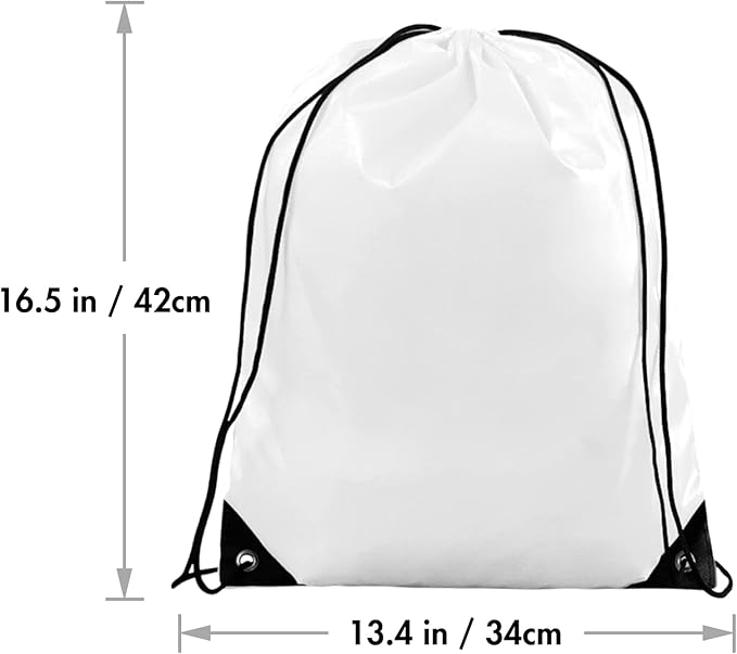 IKAYAS 6 Pcs Drawstring Bags Bulk White Drawstring Backpack, String Backpack Cinch Sack Sport Gym Backpack Bags for Yoga Traviling Outdoor Sports