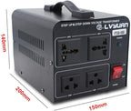 Cantonape Voltage Transformer Converter 1000 Watt Step Up/Down Convert from 110-120 Volt to 220-240 Volt and from 220-240 Volt to 110-120 Volt with 2 US Outlets, 2 Universal Outlets
