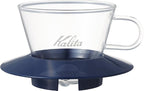 Carita WDG-155#05065 Wave Series Glass Coffee Dripper for 1-2 People, Smoky Blue