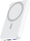 podoru for Magsafe Power Bank, 10000mAh Magnetic Portable Charger with 22.5W PD Fast Charging USB-C Cable LED Display Wireless Battery Pack for iPhone 17/16/15/14/13/12 Series-White