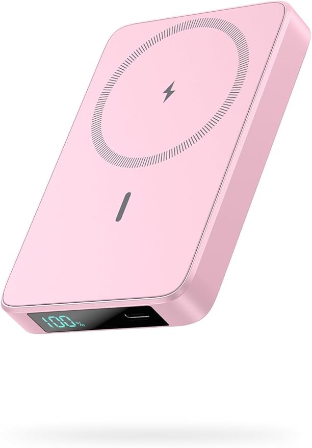 Magnetic Portable Charger 10800mah for Magsafe Battery Pack, Wireless Power Bank with USB C in&out PD Fast Charging,Travel Essential Phone Battery Charger For iPhone 17/16/15/14/13/12 Series-Pink