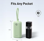 iWALK Mini Portable Charger 10,000mAh, 22.5W USB-C Fast Charging Power Bank with Built-in Cable, Travel Essential Ultra-Small Battery Pack Compatible for iPhone 17/16/16 Pro/15, Samsung, Google, Green