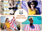 HAVLULAND Turkish Beach Towels Set of 6 Organic Cotton, Oversized 72"x40", Sand Free, Lightweight, Quick Drying, Ideal for Beach, Bath, Pool, Camp & Travel