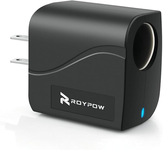 RoyPow AC to DC Converter Power Supply Transformer 2A/24W AC/DC Adapter 110V/120V to 12V Car Cigarette Lighter Socket, 110V/120V to 12V Converter, Not for Pump, Inflator