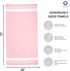Cotton Turkish Beach Towel with Towels Oversized 36"x72" Pool Absorbent Extra Large Quick Dry Sand Travel Towel (Mix, 6 Pack)
