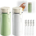 4 in 1 Travel Dispenser, 2026 New Travel Bottles for Toiletries, 4-in-1 Travel Refill Bottle Portable Travel Size Containers for Shampoo Lotion Conditioner Cream (Green+White)
