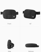 WESTBRONCO Puffer Fanny Packs for Women Quilted Nylon Waterproof Belt Bag with 2 Zipper, Puffy Crossbody Bag with Adjustable Strap, 1L Waist Bag for Travel Daily
