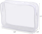 Tbestmax 10 Pack Clear Cosmetic Bags Makeup Bags Portable Waterproof TSA Approved Travel Toiletry Bags Large Organizer White, 9.8" x 7.1" x 2.4"