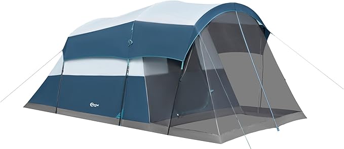 PORTAL 6/8/10 Person Family Camping Tent with Screen Room, Water Resistant Big Tunnel Tents with Rainfly, Large Family Tent for Camping, Outdoor, Patio