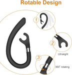 New bee Ear Hooks Replacement Ear Hook Clips- Snap-in Headset Spare Clamp Hook (Black, 3 Pack+Silicon)