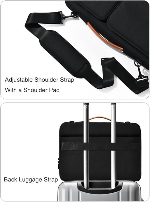 zhongningyifeng Business Laptop Sleeve Briefcase 14/15.6 Inch, Polyester Messenger Bag for Work, Travel, Commute