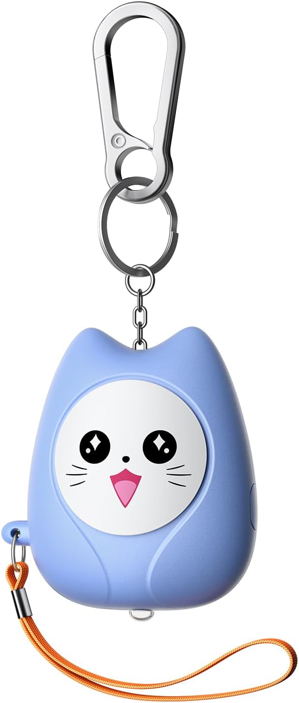 ESSAGER Personal Safety Alarm for Women, 130dB Loud Siren, Replaceable Battery, Built-in LED Light, Portable Keychain & Carabiner. Self Defense Security Alarm for Kids, Seniors (Blue)