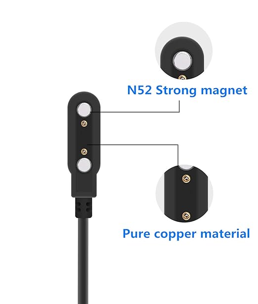 Smart Watch Universal Charger Magnetic,da fit Smartwatch Accessories 2 Pin 7.62mm Pin-Pitch Magnetic Replacement Charger Cable Compatible for All 2-Pin 7.5mm - 8mm-Pin-Pitch Smart watch & Wearables