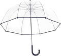 Clear Bubble Umbrella - Automatic Opening Clear Dome Umbrella with the Stylish J-Shaped Handle for Men and Women, Wedding, Outings and Large Group Gatherings, Graduations, Proms, or Daily City Walks