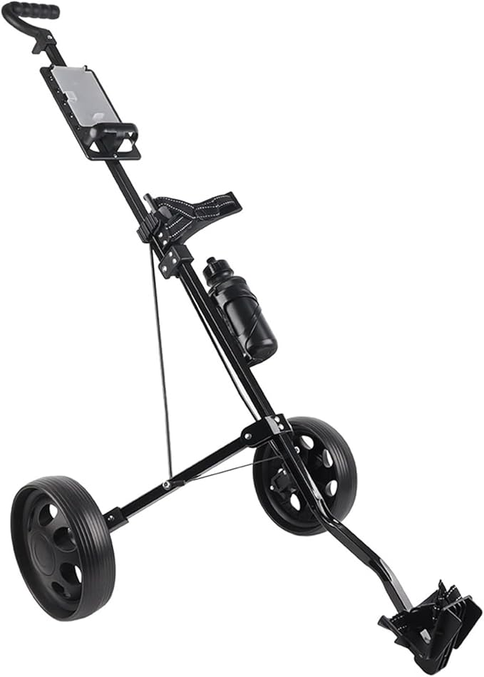 Alomejor Foldable Trolley, Lightweight Sturdy 2 Wheel Push Pull Cart with Detachable Silent Wheels, for Holding Bag Up to 40kg