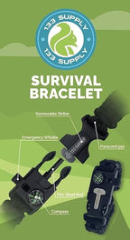 Paracord Bracelet Compass Hiking Survival Kit Emergency Whistle Fire Starter Camping Gear Hiking Essentials Fishing Hunting Accessories EDC Backpacking Gear Tactical Survival Gear Equipment