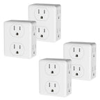 Outlet Extender, HICITY Multi Plug Outlet with 6 Electrical Outlets Adapter, 3-Prong Wall Outlet Tap for Cruise Ship Home Office Dorm, White (4 Pack)
