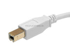 Monoprice 108616 6ft USB 2.0 A Male to B Male 28/24AWG Cable - (Gold Plated) - WHITE for Printer Scanner Cable 15M for PC, Mac, HP, Canon, Lexmark, Epson, Dell, Xerox, Samsung and More!