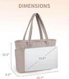 Wandering Nature Puffer Tote Bag with Cup Holder & Laptop Compartment & Trolley Sleeve for Travel, Work, Nurse, Women