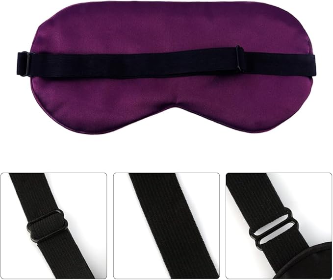 2 PCS Purple Silk Sleep Mask - Eye Masks for Sleep Blindfold Travel Eye Covers for Sleeping Men & Women