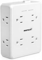 Multi Plug Outlet Extender Surge Protector Adapter, 8 Outlet with 4 USB Ports (2 USB C) 1350J Power Strip Wall Charger Spaced for Travel,Home, Office, Dorm Room, White