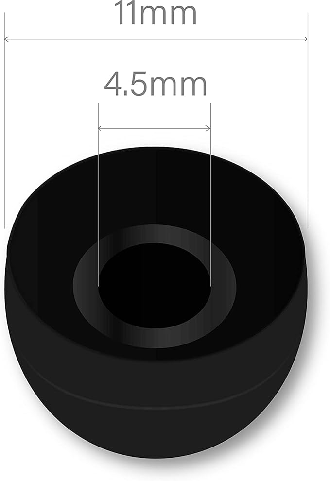 10 Pairs Medium Earbud Tips Silicone Replacement Ear Bud Tips – Black