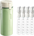 4 in 1 Travel Dispenser, Travel Bottles for Toiletries, Squeeze Leak Proof Dispenser Bottles with Scale and Label for Shampoo Lotion Shower Gel, Suitable for Travel, Camping and Gym(1 PC, Green)