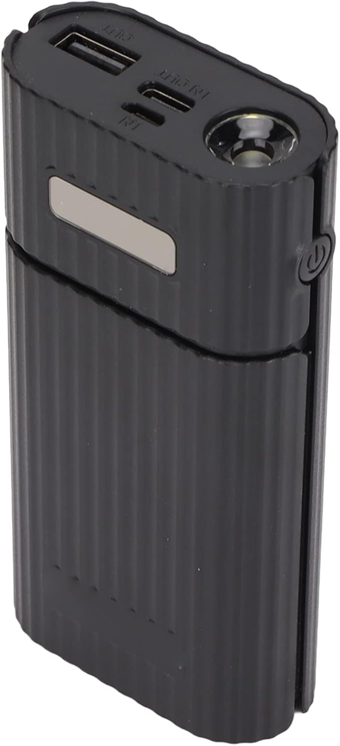 SUNGOOYUE DIY Power Bank Case H02B, Portable Battery Charger with Micro Type C Input for Mobile Phone MP3 MP4 Digital Camera, ABS Material (Black)