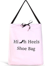 Premium Drawstring High Heel Shoe Bag – Travel-Friendly Dustproof Pouch for Heels & Sandals, Lightweight & Durable, 11 Color Options (light pink)