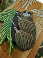 Tapanti store.Chorreador,Costa Rican handcrafted foldable wooden pour-over coffee maker.Includes a reusable cloth filter.Embedded Sloth wooden hand painted design.Light Cedar.Perfect for travel