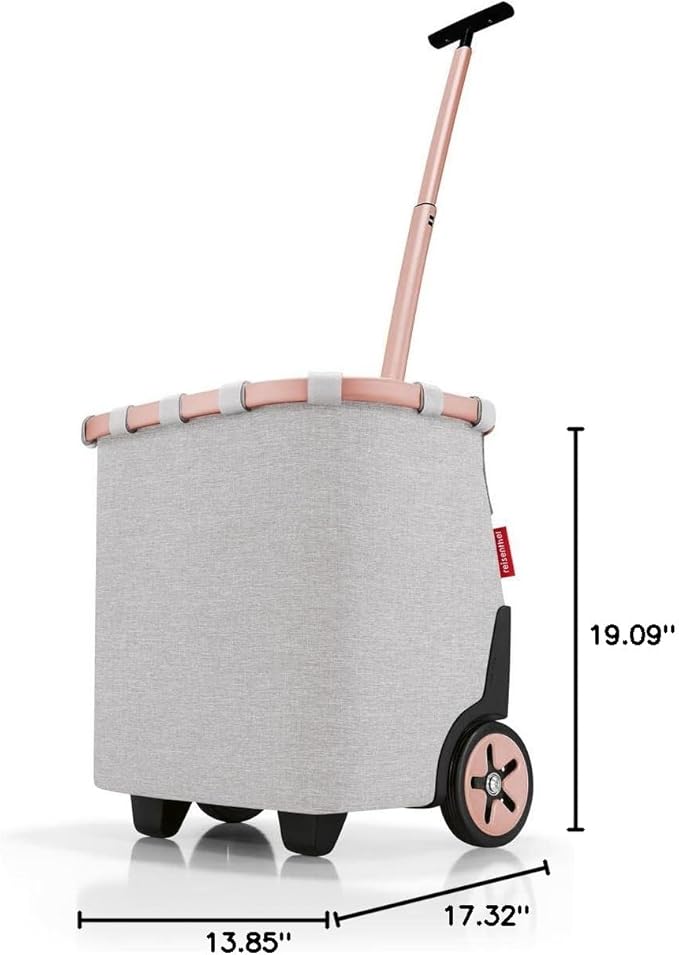 reisenthel carrycruiser Twist Sky Rose - Portable Shopping Trolley with Sturdy Aluminum Frame, Shoulder Strap and Removable mesh Inner Bag -Water-Repellent