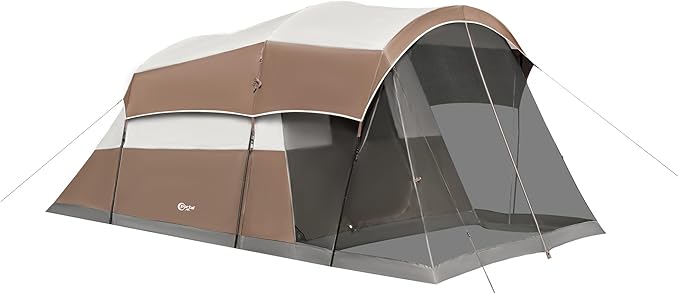 PORTAL 6/8/10 Person Family Camping Tent with Screen Room, Water Resistant Big Tunnel Tents with Rainfly, Large Family Tent for Camping, Outdoor, Patio