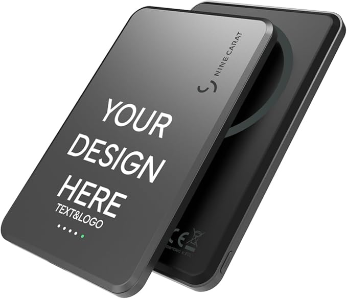 Custom Engraving Power Bank 5000mah,Customized Portable Charger with Name,Logo,Picture,Gift for Employees,Clients(Space Gray)