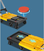Folding Portable Cargo Trolley Heavy Duty Luggage & Moving Cart Compact Household Trailer Black & Yellow Ideal for Couriers & Warehouse Transport (Medium Size)
