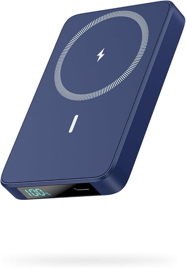 Magnetic Portable Charger 10800mah for Magsafe Battery Pack, Wireless Power Bank with USB C in&out PD Fast Charging,Travel Essential Phone Battery Charger For iPhone 17/16/15/14/13/12 Series-Dark Blue
