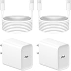 iPhone 17 16 15 Charger Fast Charging 6FT - 20W USB C Charger Block with 6FT Type C to C Cable Compatible with iPhone 17/17 Pro/17 Pro Max/Air/16/16e/15, iPad Pro, iPad Air (White)