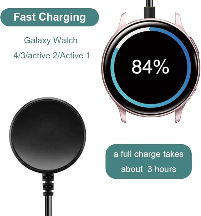 Charger for Galaxy Watch 4/3/Active 2, Replacement Charging Cable for Samsung Watch 4/3/Active 2 Smartwatch