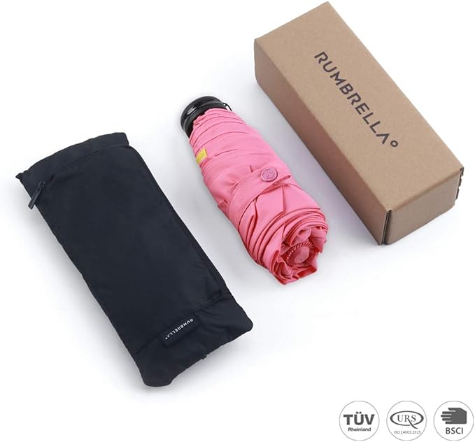 RUMBRELLA Mini Teflon Purse Umbrella With 99% UV Protection for Travel