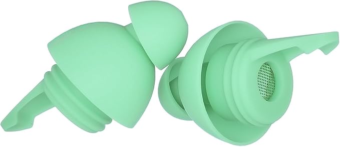 LYSIAN High Fidelity Concert Ear Plugs, 23dB Noise Reduction Musician Earplugs for Concerts, Festivals & Raves, Reusable Soft Earplugs with Aluminum Case, 2 Pairs Aqua