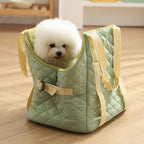 2-in-1 Convertible Pet Carrier & Dog Bed, Soft-Sided Portable Travel Tote with Safety Tether, Expandable Cat Carrier for Small Dogs & Cats, Pet Sling,Soft Plush Inner Lining, Travel, Shopping